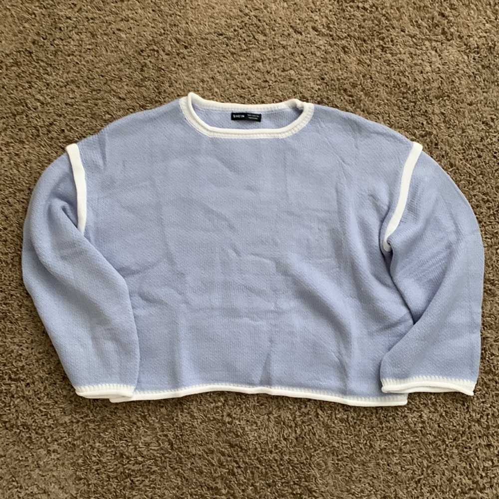 Shein Contrast Trim Drop Shoulder Jumper Sweater